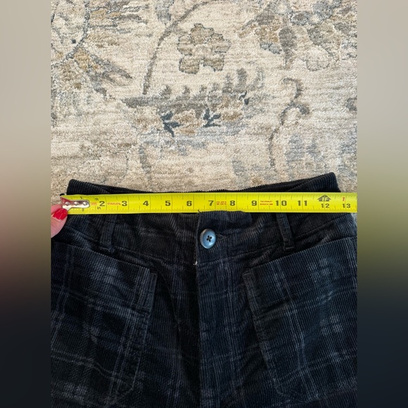 Meave The Colette Cropped Wide-Leg Plaid Corduroy Pants - Picture 4 of 9